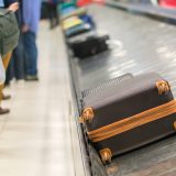 Luggage conveyor belt airport